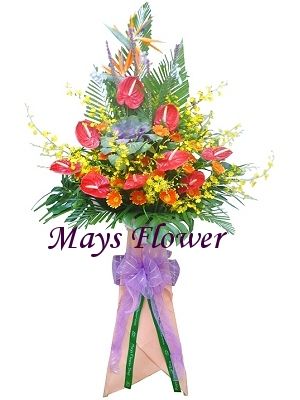 Grand Opening Flower Basket Stand flower-basket-0261