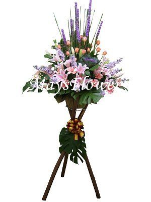 Grand Opening Flower Basket Stand flower-basket-0160