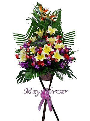 Grand Opening Flower Basket Stand flower-basket-0102